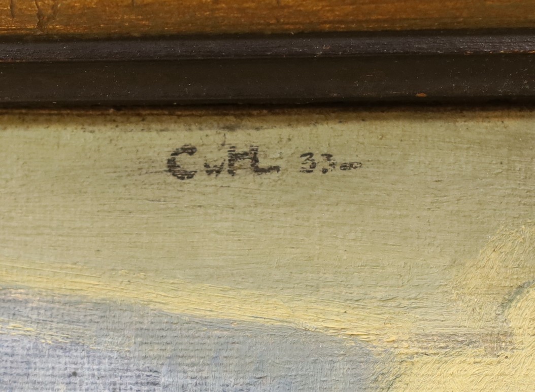 Modern British, oil on canvas, View of St Paul's Cathedral, initialled and dated '32, 50 x 40cm